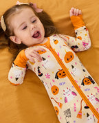 Spooky Sweet Bamboo Zippy baby sleeper with two-way zipper design