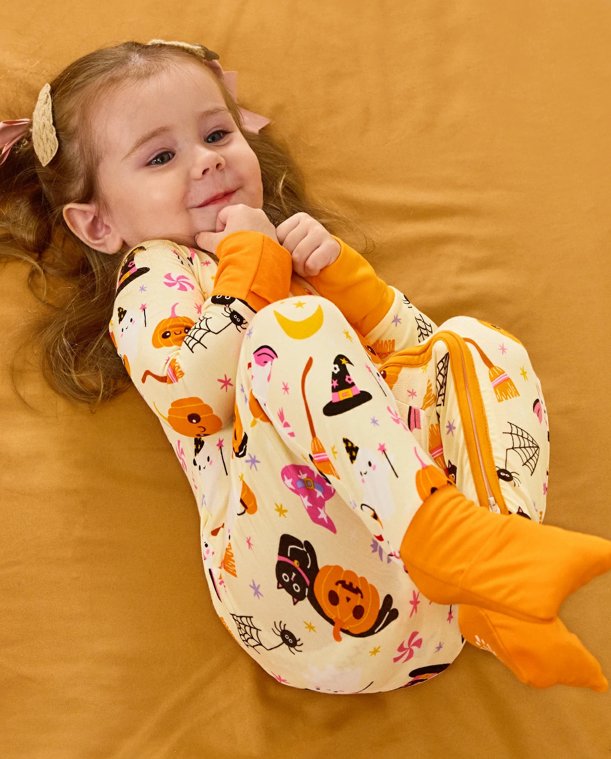 Spooky Sweet Bamboo Zippy cozy Halloween pajamas for baby lounging