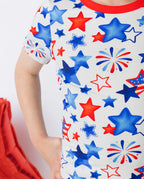 Star Celebration Short Two-Piece Pajama Set, star celebration bamboo short two piece pjs lifestyle 04