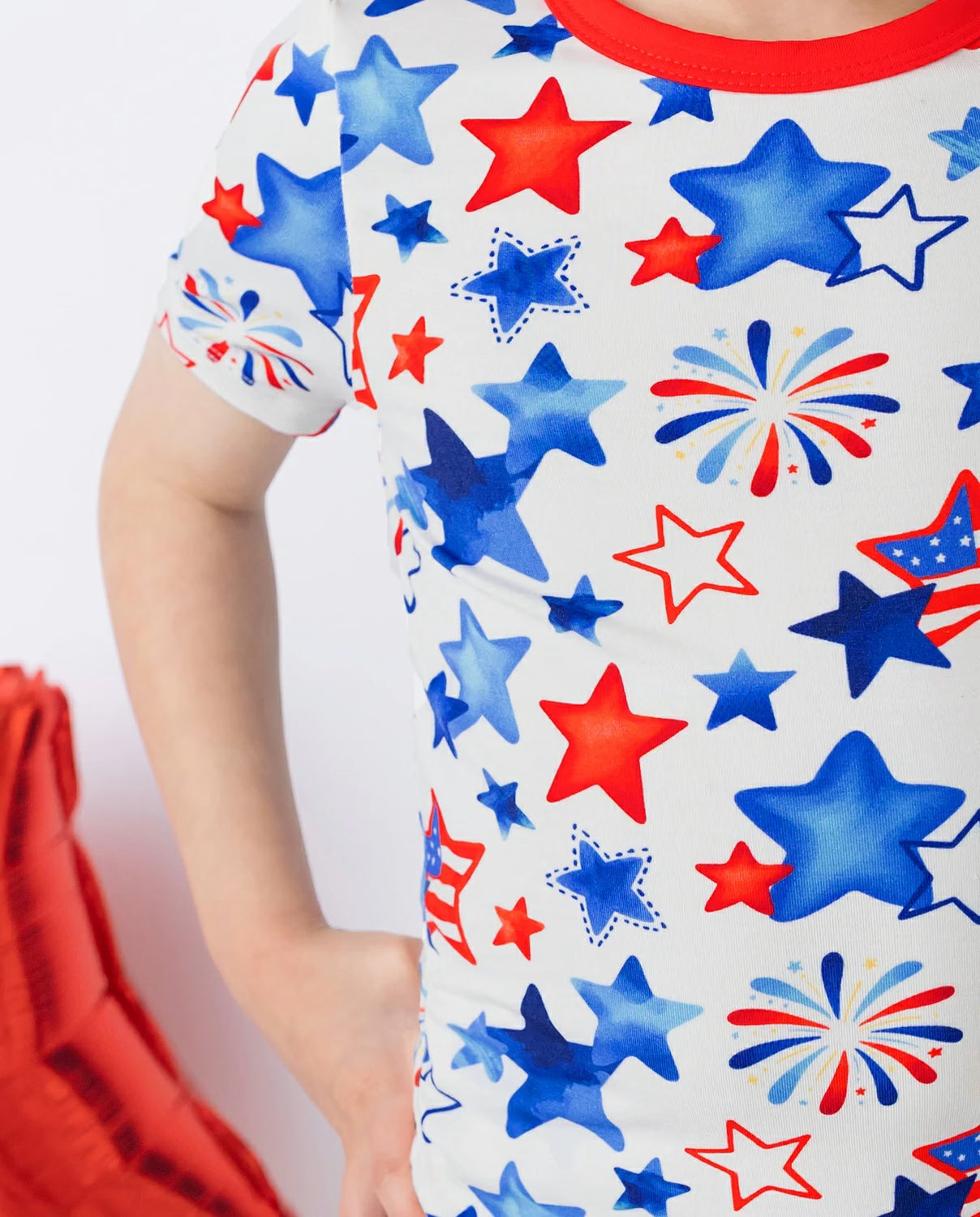 Star Celebration Short Two-Piece Pajama Set, star celebration bamboo short two piece pjs lifestyle 04