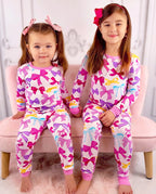 Sweet Bow Long Two-Piece Pajama Set, sweet bow bamboo long two piece pjs lifestyle 10