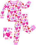 Sweetheart Confetti Long Two-Piece Pajama Set, sweetheart confetti bamboo long two piece pajama set main