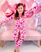 Sweetheart Confetti Long Two-Piece Pajama Set, sweetheart confetti bamboo long two piece pjs lifestyle 03