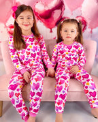 Sweetheart Confetti Long Two-Piece Pajama Set, sweetheart confetti bamboo long two piece pjs lifestyle 08