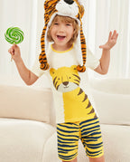Tiger Short Two-Piece Pajama Set, tiger bamboo short two piece pjs lifestyle 03
