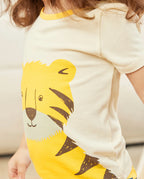 Tiger Short Two-Piece Pajama Set, tiger bamboo short two piece pjs lifestyle 06