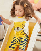 Tiger Short Two-Piece Pajama Set, tiger bamboo short two piece pjs lifestyle 07