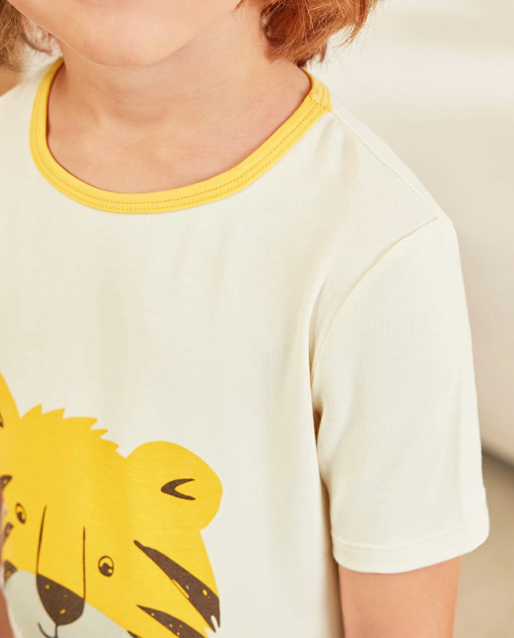Tiger Short Two-Piece Pajama Set, tiger bamboo short two piece pjs lifestyle 08