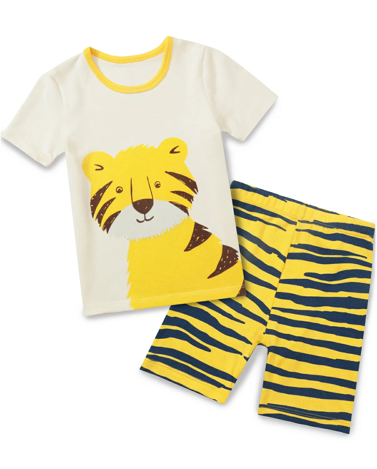 Tiger Short Two-Piece Pajama Set, tiger short two piece pajama set main