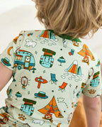 Tiny Campers Short Two-Piece Pajama Set, tiny campers bamboo short two piece pjs lifestyle 08