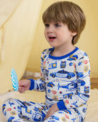 Tiny Officer Long Two-Piece Pajama Set, tiny officer bamboo long two piece pjs lifestyle 04