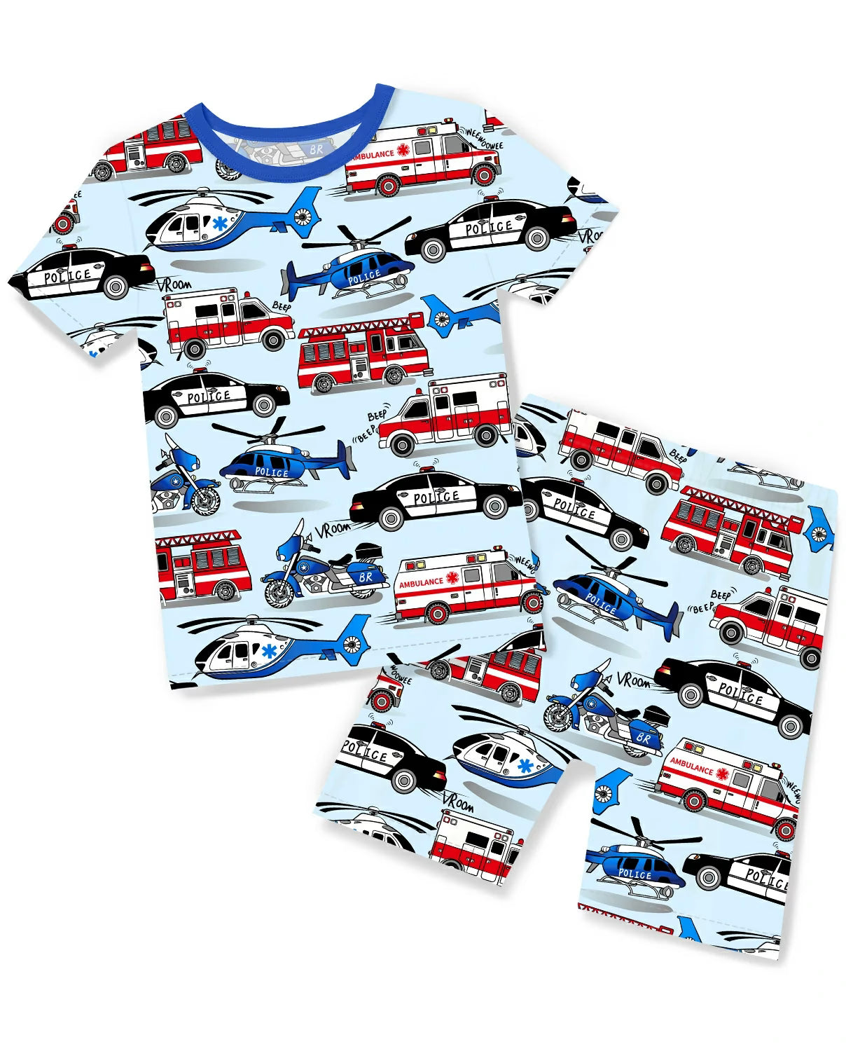 Tiny Responders Short Two-Piece Pajama Set, tiny responders bamboo short two piece pajama set main