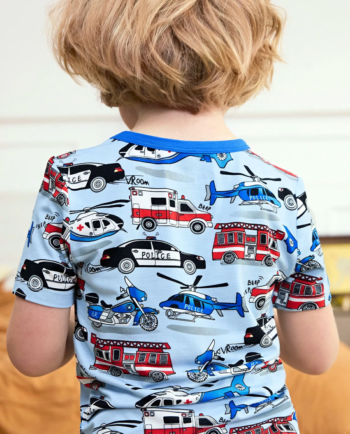 Tiny Responders Short Two-Piece Pajama Set, tiny responders bamboo short two piece pjs lifestyle 02