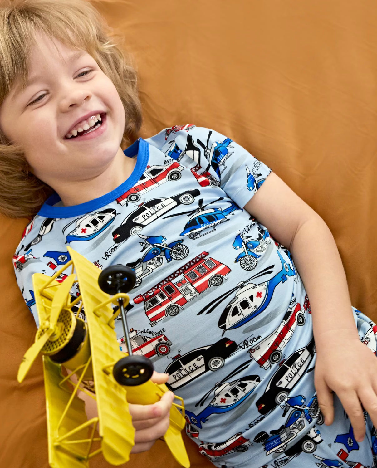 Tiny Responders Short Two-Piece Pajama Set, tiny responders bamboo short two piece pjs lifestyle 05