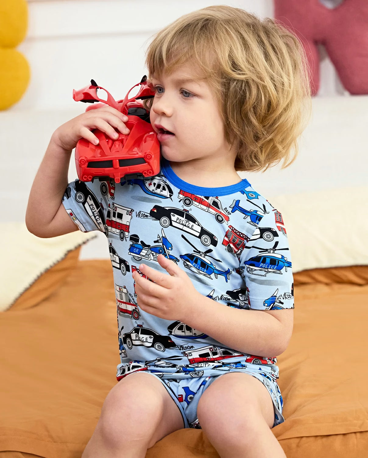 Tiny Responders Short Two-Piece Pajama Set, tiny responders bamboo short two piece pjs lifestyle 06
