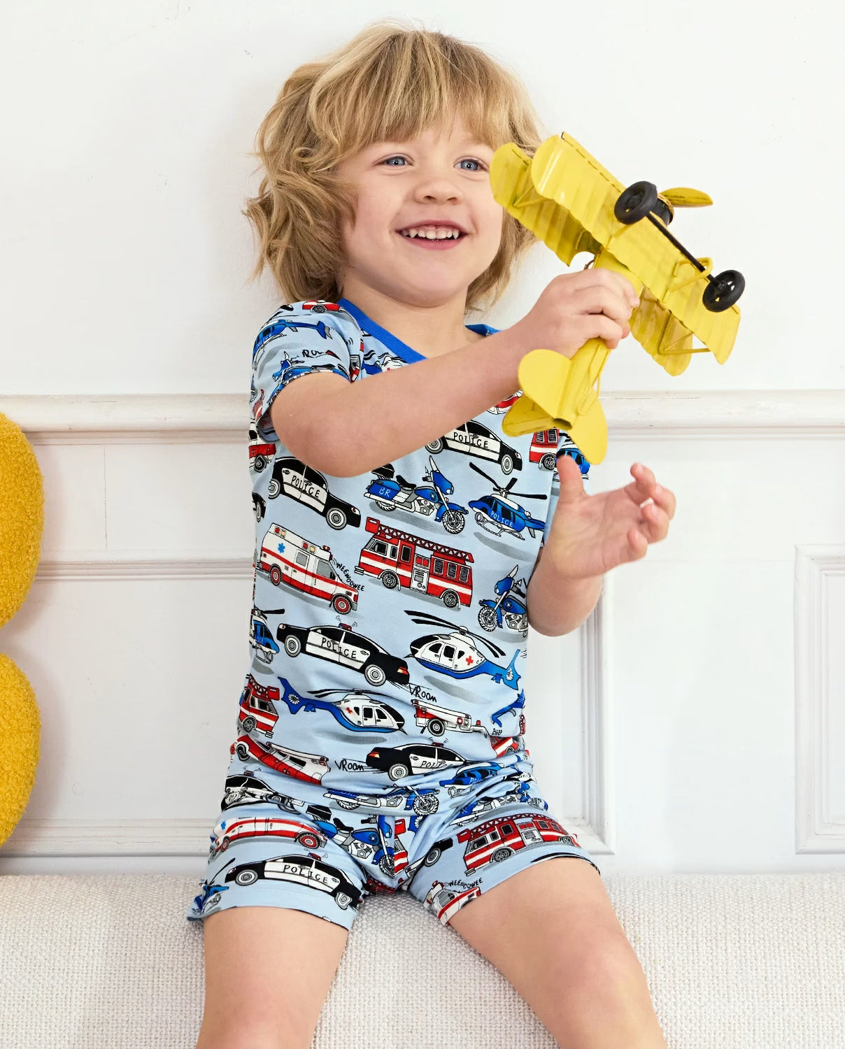 Tiny Responders Short Two-Piece Pajama Set, tiny responders bamboo short two piece pjs lifestyle 08