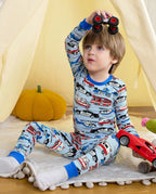 Tiny Responders Long Two-Piece Pajama Set, tiny responders club bamboo two piece pjs lifestyle 3