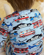 Tiny Responders Long Two-Piece Pajama Set, tiny responders club bamboo two piece pjs lifestyle 4