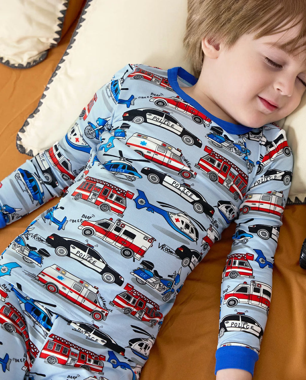 Tiny Responders Long Two-Piece Pajama Set, tiny responders club bamboo two piece pjs lifestyle 7