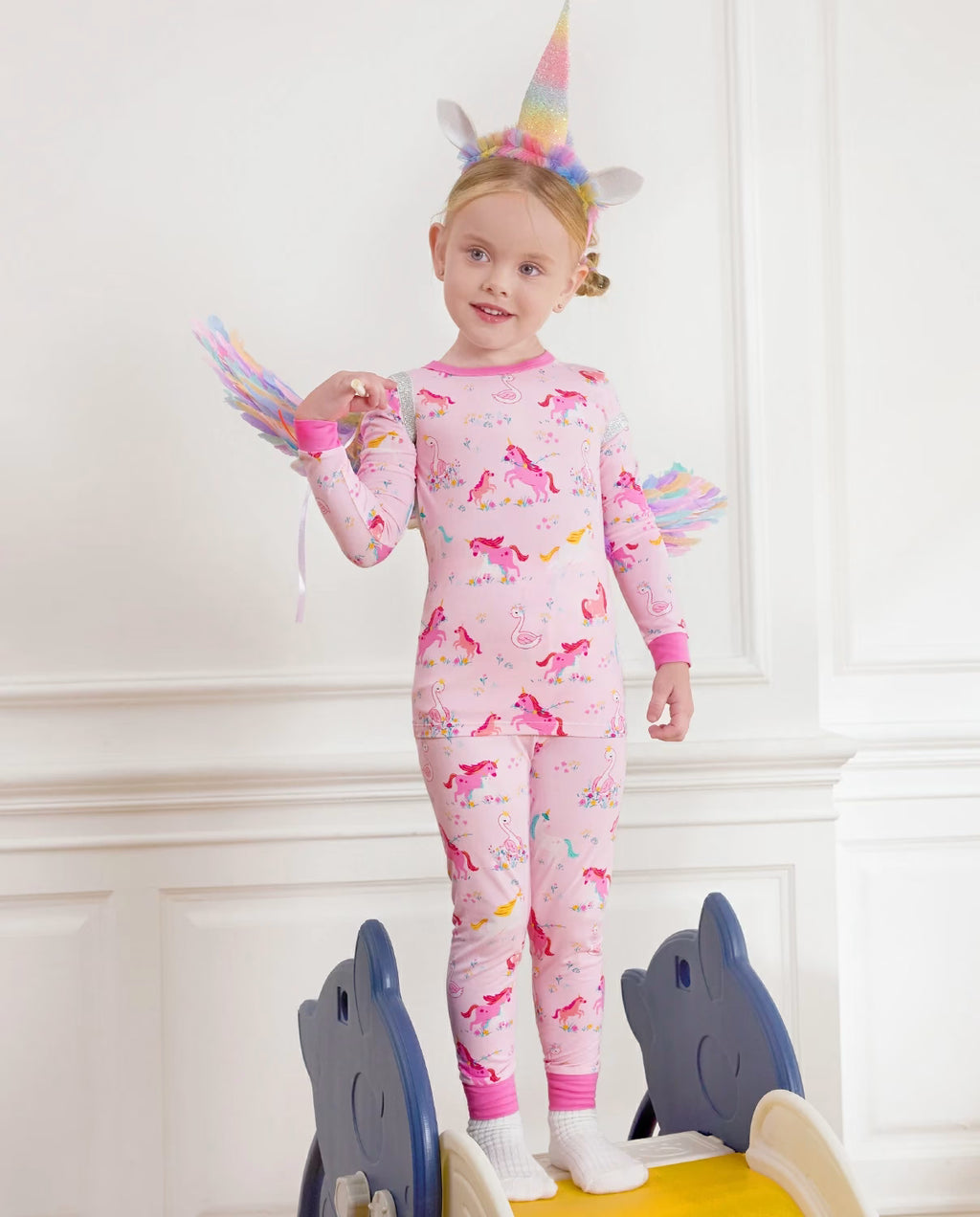 Uni Bliss Long Two-Piece Pajama Set, uni bliss bamboo long two piece pjs lifestyle 01