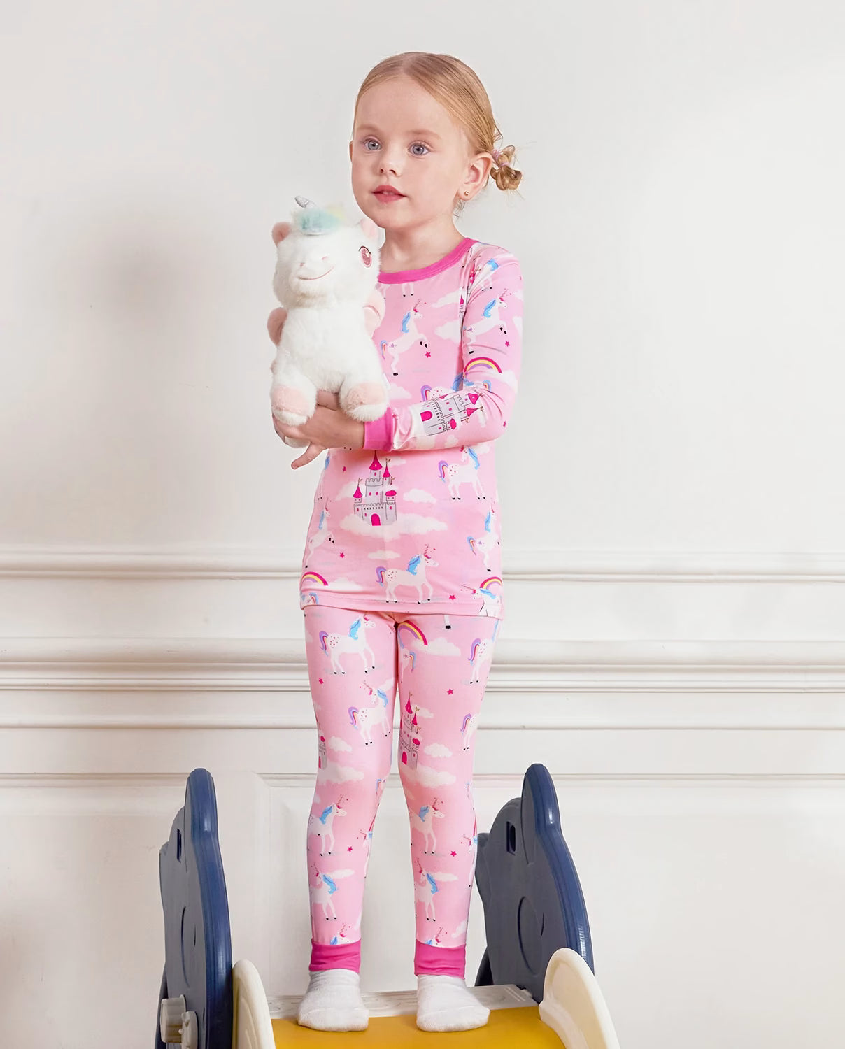 Uni Glow Long Two-Piece Pajama Set, uni glow bamboo long two piece pjs lifestyle 01