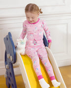 Uni Glow Long Two-Piece Pajama Set, uni glow bamboo long two piece pjs lifestyle 05