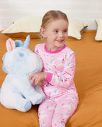 Uni Glow Long Two-Piece Pajama Set, uni glow bamboo long two piece pjs lifestyle 09