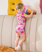 Unicorn Donuts Short Two-Piece Pajama Set, unicorn donuts bamboo short two piece pjs lifestyle 05