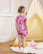 Unicorn Donuts Short Two-Piece Pajama Set, unicorn donuts bamboo short two piece pjs lifestyle 13