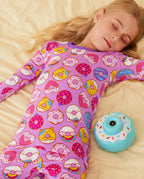 Unicorn Donuts Long Two-Piece Pajama Set, unicorn donuts bamboo two piece pjs lifestyle 5