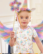 Unicorn Fireworks Short Two-Piece Pajama Set, unicorn fireworks bamboo short two piece pjs lifestyle 04