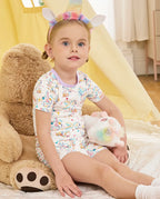 Unicorn Fireworks Short Two-Piece Pajama Set, unicorn fireworks bamboo short two piece pjs lifestyle 09