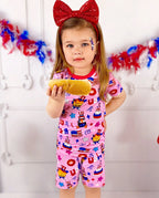 USA Party Short Two-Piece Pajama Set, usa party bamboo short two piece pjs lifestyle 01