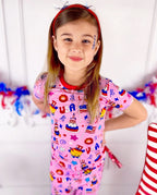USA Party Short Two-Piece Pajama Set, usa party bamboo short two piece pjs lifestyle 09