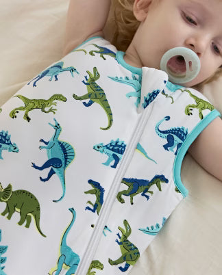 Close-up of a Babee Reshinee bamboo baby sleep sack