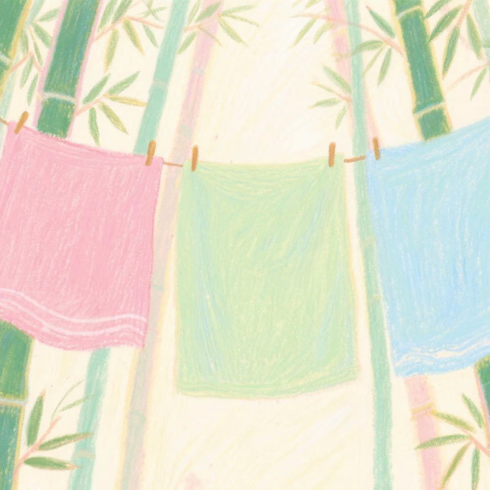 Illustration of finished dyed bamboo fabric