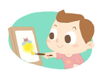 Child drawing a custom pattern for Babee Reshinee personalized bamboo kidswear