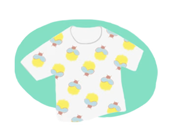 Custom bamboo pajama print preview created from child artwork